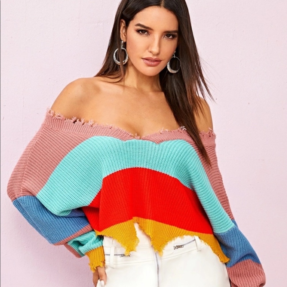 SHEIN distressed sweater